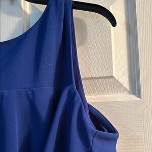 Royal Blue Sleeveless Dress cold shoulder